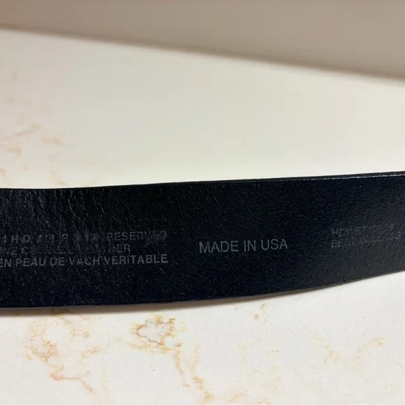 Harley-Davidson Black Belt with Silver Winged Shield Set of 2 - Picture 3 of 6